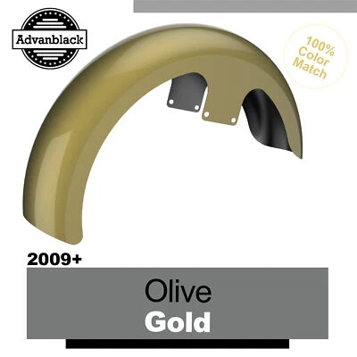 Guardabarros delantero Advanblack Olive Gold 21" Reveal Wrapper Hugger para Harley 2009+ Foto 1 de 4