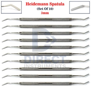 10Pcs Examination Heidmann Spatulas 3mm Dental Filling Placing Double Ended Lab - Picture 1 of 4