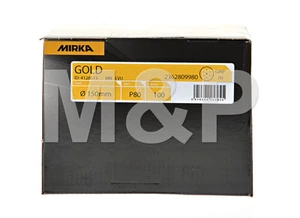 Discos de lijado de agarre dorado Mirka 150 mm (6") - 7 orificios 80 arena (100 discos) - Imagen 1 de 4