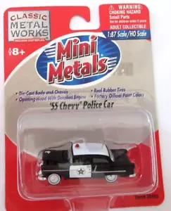 '55 Chevy" Police Car Classic Metal Works Mini Metals™ #30153 - Picture 1 of 3