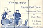 Advertising PC Chicago Pool Room Cigar Store & Barber Shop early 1900s Illinois