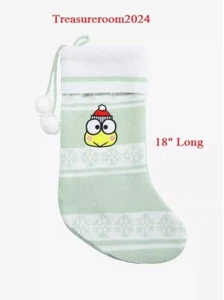 DISNEY 18" Keroppi Fair Isle Knit Christmas Stocking NEW! Hello Kitty Friends - Picture 1 of 4