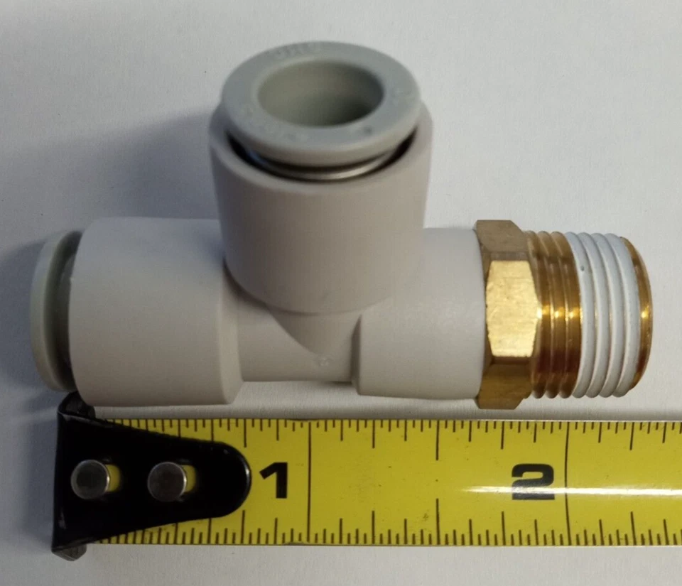 SMC KQ2Y10-03S 10mmX3/8"NPTx10mm push-to-connect male run tee **5-pack** - Image 1 of 2