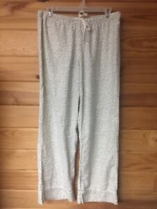 Gilligan & O'Malley Light Gray Animal Print Pajama Pants Ties In Front Size S