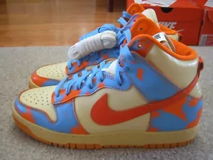 Size 10 - Nike Dunk 1985 Orange Acid Wash Basketball Shoes Sneakers Please Read - Picture 1 of 8