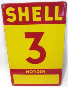 Shell Emailschild Emaille Emailleschild Schild 3 Parkplatz 18x28cm 50er/60er - Bild 1 von 1