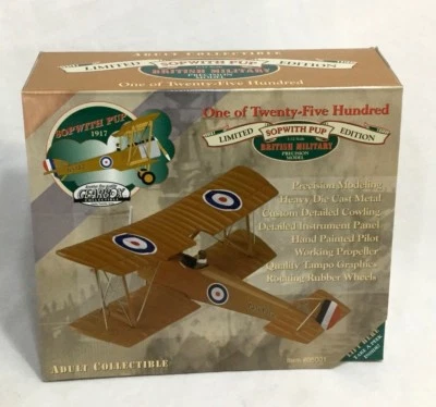 NEW 1997 Gearbox WWI British Army 1917 Sopwith Pup Diecast Bi-Plane 1:32 Scale  - Image 1 of 4
