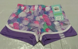 NEW Skechers Girls Active Shorts Size 4 Bubble Lights/White/Purple Hebe - Picture 1 of 3