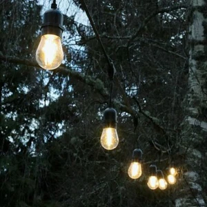15M Outdoor Lights Mains Powered Heavy Duty LED E27 Bulb Garden Festoon Lighting - Picture 1 of 22