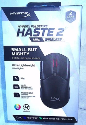 HyperX Pulsefire Haste 2 Mini - Wireless Gaming Mouse (Black) - BNIB Sealed - Image 1 of 4