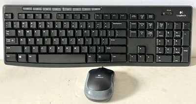 Logitech Wireless Computer Keyboard and Mouse Combo Model K270 Portable Black - Image 1 of 4