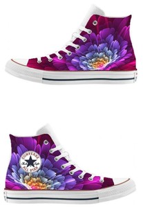 converse fiori e borchie