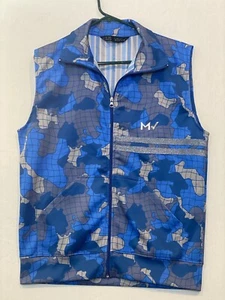 MODUS VIVENDI TRAPPED CAMO SLEEVELESS JACKET BLUE Size M - Picture 1 of 8