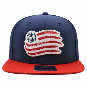 New England Revolution MLS Iconic Solid Snapback Adjustable Hat - Navy/Red - Picture 1 of 5