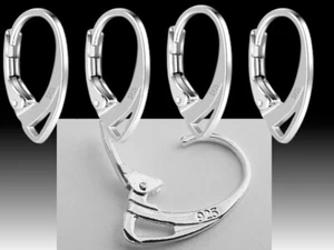 925 Stamped Silver Coated Leverback Jewellery Finding Student Practicing Hooks - Picture 1 of 7