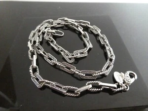 SAMUEL BENHAM Sterling Silver 925 Ornate & Twisted Link Chain Necklace 20" - Picture 1 of 7