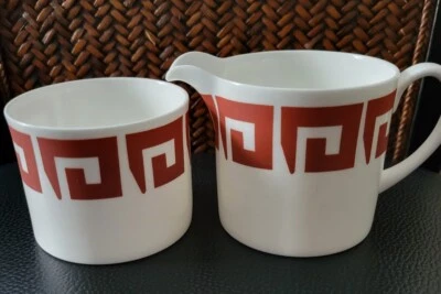 AZÚCAR Y CREMA ABIERTA WEDGWOOD KEYSTONE ROJO Foto 1 de 4