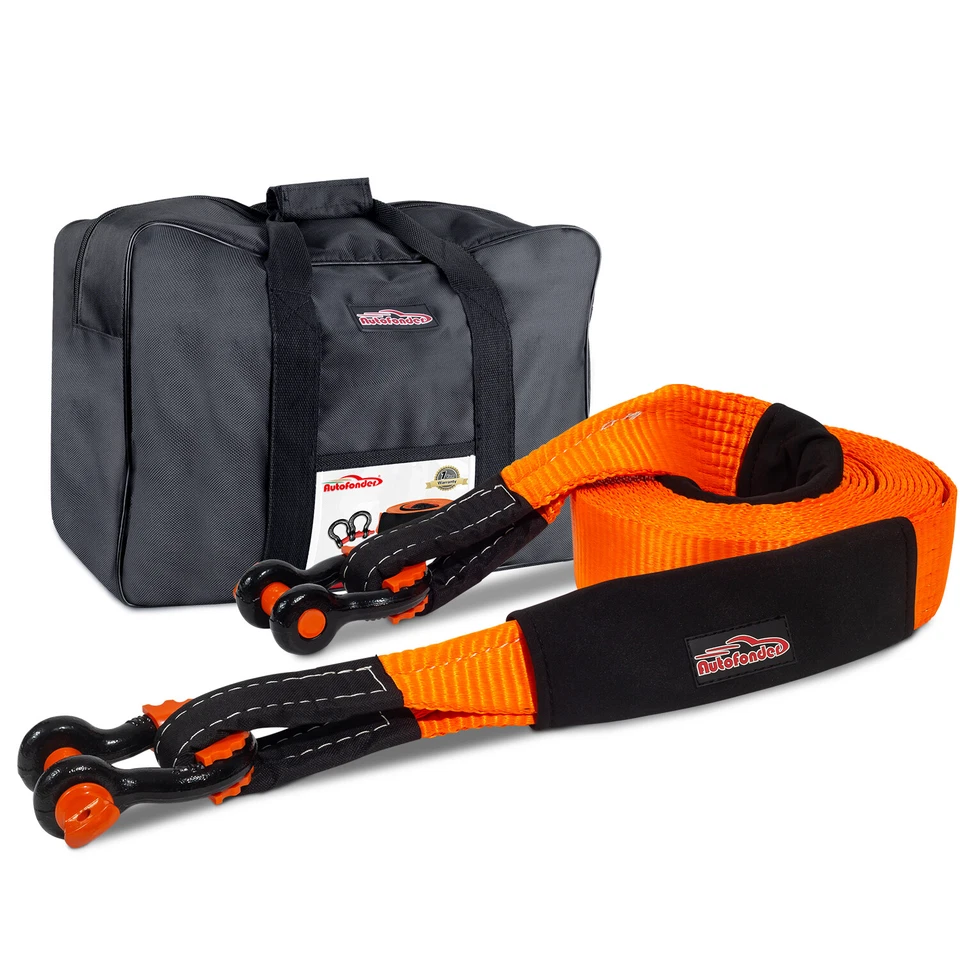 Recovery Kit 12T 9M*75MM Heavy Duty 4WD Snatch Strap+2 Bow Shackle - image 1 of 4