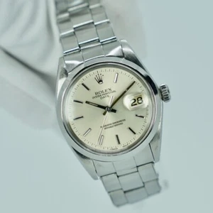 Vintage Rolex Oyster Perpetual Date 1500 Mens Auto Wrist Watch 34mm Working - Picture 1 of 11