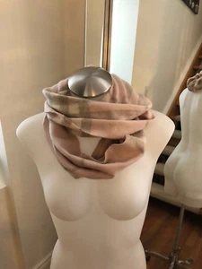 BURBERRY Pink Nova Check Plaid 100% Cashmere Snood Retail $500 - Picture 1 of 6