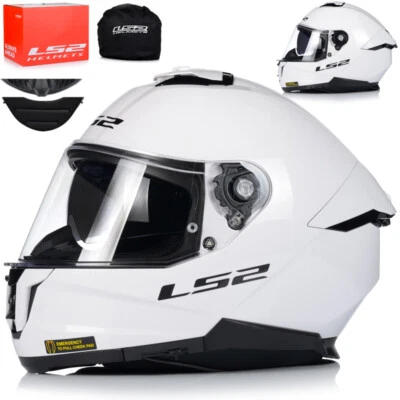 Motorradhelm | LS2 FF808 STREAM II Weiß| Integralhelm | mit Sonnenblende - Bild 1 von 4