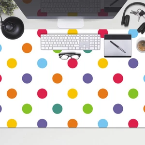 Computer Desk Top Mat Pad Large for Home School Keyboard 100x50 Coloured dots - Photo 1/4