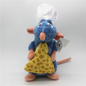 New Disney Ratatouille Remy Rat With Cheese White hat Soft Plush Toy