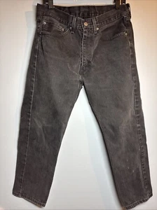 Levis 505 Jeans Men 31 x 29 Black Straight Leg Regular Fit Pants - Picture 1 of 5