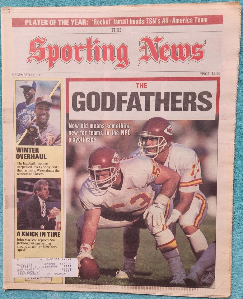 Mike Webster And Steve DeBerg The Godfathers 1990 Sporting News Issue 48 Pages - Image 1 of 4