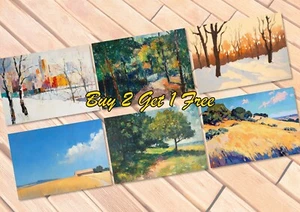Seasonal Landscape Series 5"x7" Prints on Matte Paper | Nature Path Paintings - Picture 1 of 7