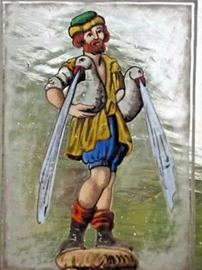 Bleiverglasung Fensterbild ältere Glasmalerei "Nürnberger- Gänsemännchen"   - Bild 1 von 8