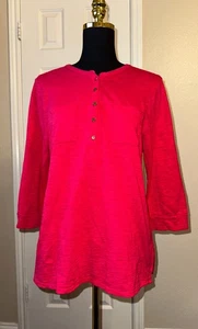 Chico’s rotes Ultimate T-Shirt Größe Medium 3/4 Arm weicher Stretch Baumwollmischung - Bild 1 von 7