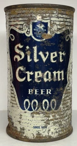 Silver Cream 12 oz. Flat Top Beer Can - Picture 1 of 6