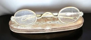 Vintage 1800s Victorian W. Beecher Round Telescoping Temple Slides Frame Glasses - Picture 1 of 3