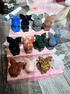 5PCS Natural Mixed Deer skull Carved Quartz Reiki Christmas Crystal gift - Picture 1 of 7