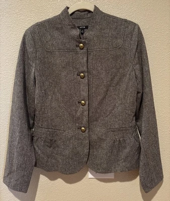 Apt. 9 Sz 10 Single Breasted Lined Dressy Blazer Brown Tweed  Copper Buttons - Image 1 of 4