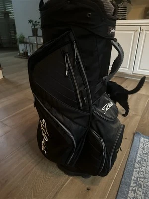 Bolsa de carrito de golf Titleist ligera de 14 vías negra 10 bolsillos con cremallera, ¡excelente! Foto 1 de 4