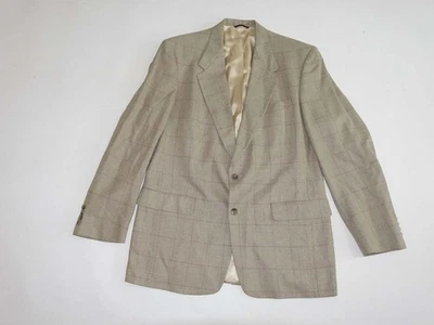 Chaqueta de Traje Hart Schaffner Marx Para Hombre Talla 43 Larga Beige Rojo Ventana Seda 43L Foto 1 de 4