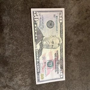 50 Dollar Bill Star Note 2013 (Low Serial Number) - Picture 1 of 7