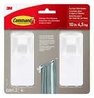 Command White Curtain Rod Hooks, 2 Hooks, 4 Adhesive Strips US