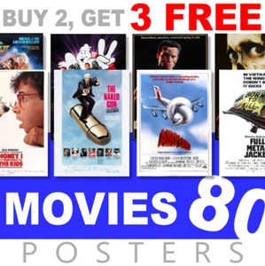 Classic Movie Posters 1980s 80s Poster, A4, A3 270gsm Poster, Prints, Art, Film - Picture 1 of 116