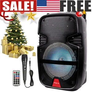 Portable Audio Bluetooth Speaker Woofer Rechargeable Speaker w/ Mic USB/FM Radio - Picture 1 of 12