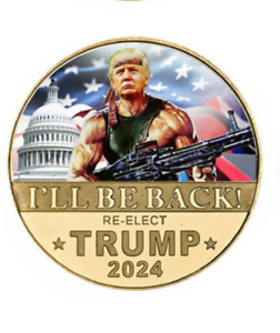 2024 - 45th President Donald Trump Gold American Commemorative Coin Rambo/Trump