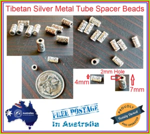10x Tibetan Silver Metal Tube Bracelet Necklace Spacer Beads Lead Nickel Free - Picture 1 of 4