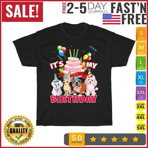 Cute It's My Birthday Dog and Puppy Lover Party Day Girl's T Shirt Men Women New - Picture 1 of 9