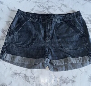 Tommy Hilfiger Denim Jeans Shorts Damen Gr. 12 4" Schrittlänge Bündchen dunkle Waschung LNC - Bild 1 von 5