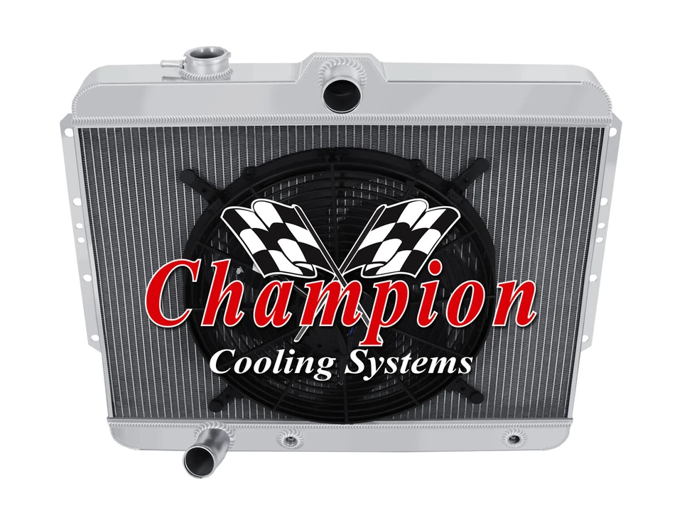 RS Champion 3 Row Radiator W/ 16" Fan for 1959 1960 Cadillac Commercial Chassis - Image 1 of 4