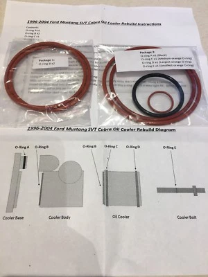 1996-2004 Ford Mustang SVT Cobra Oil Cooler O-Ring kit de reconstrução 4V 2V GT Mach 1 - Imagem 1 de 2