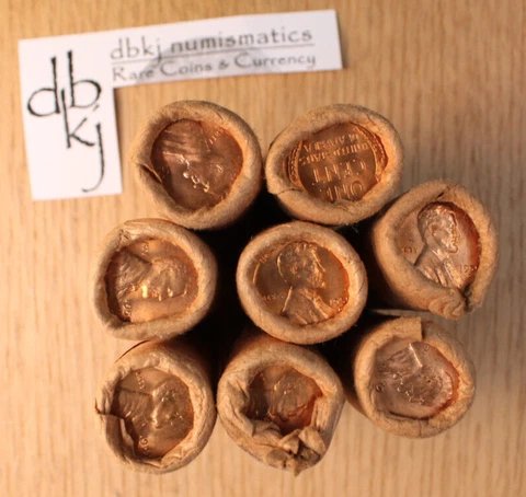 1955 D Lincoln Wheat Cent Penny Roll - 50 Uncirculated Coins - OBW Cover