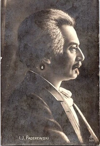 Ignacy Jan Paderewski 1920's Photo Arcade Style Card Polish Pianist, Composer - Picture 1 of 2